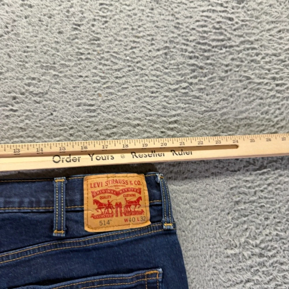 Levi's 514 Jeans Mens 40x32 Blue Cotton Denim Straight Streetwear Travel Stretch